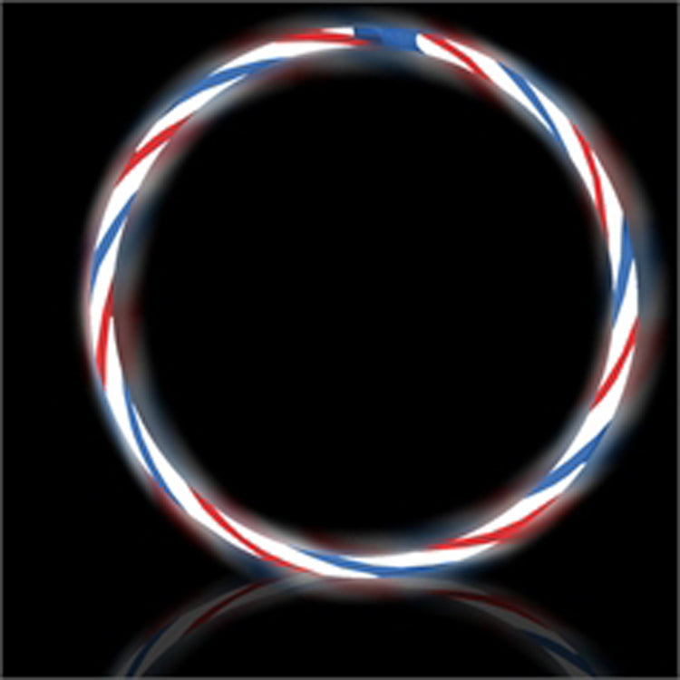 22" Swirl RWB Premium Glow Necklaces (50/tube or 600/case)